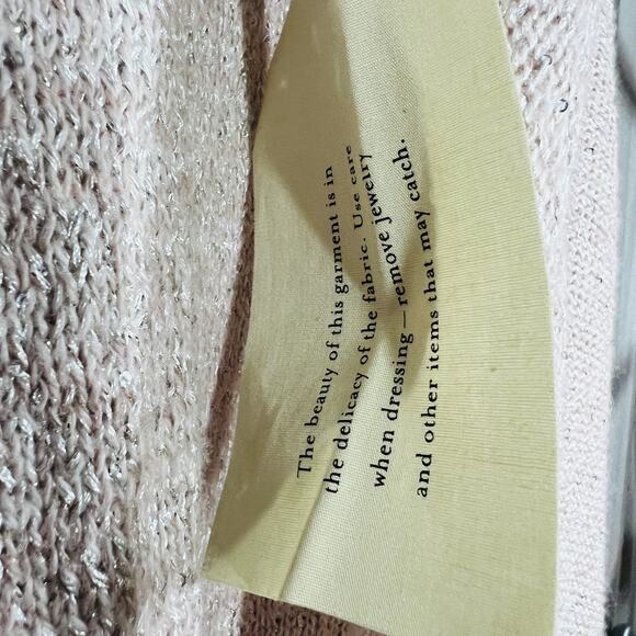 NEW! Knitted & Knotted Metallic Thread Cardigan Open Front Pink - S - Picture 6 of 8